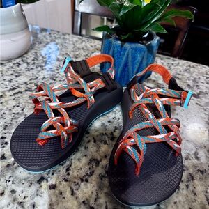 Women's CHACO Z CLOUD X2 Chass 18 Brown and Blue Multi-Color Sandals 🩴 Size 8